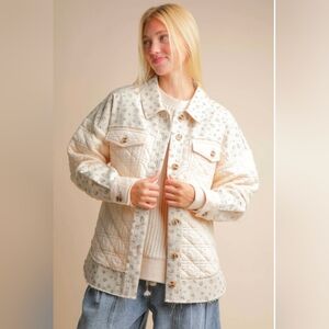 Medium Oversized Quilted Floral Shacket-NWT